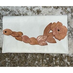 GAP Genuine Leather Envelope Clutch With Snap Closure 10" x 6"